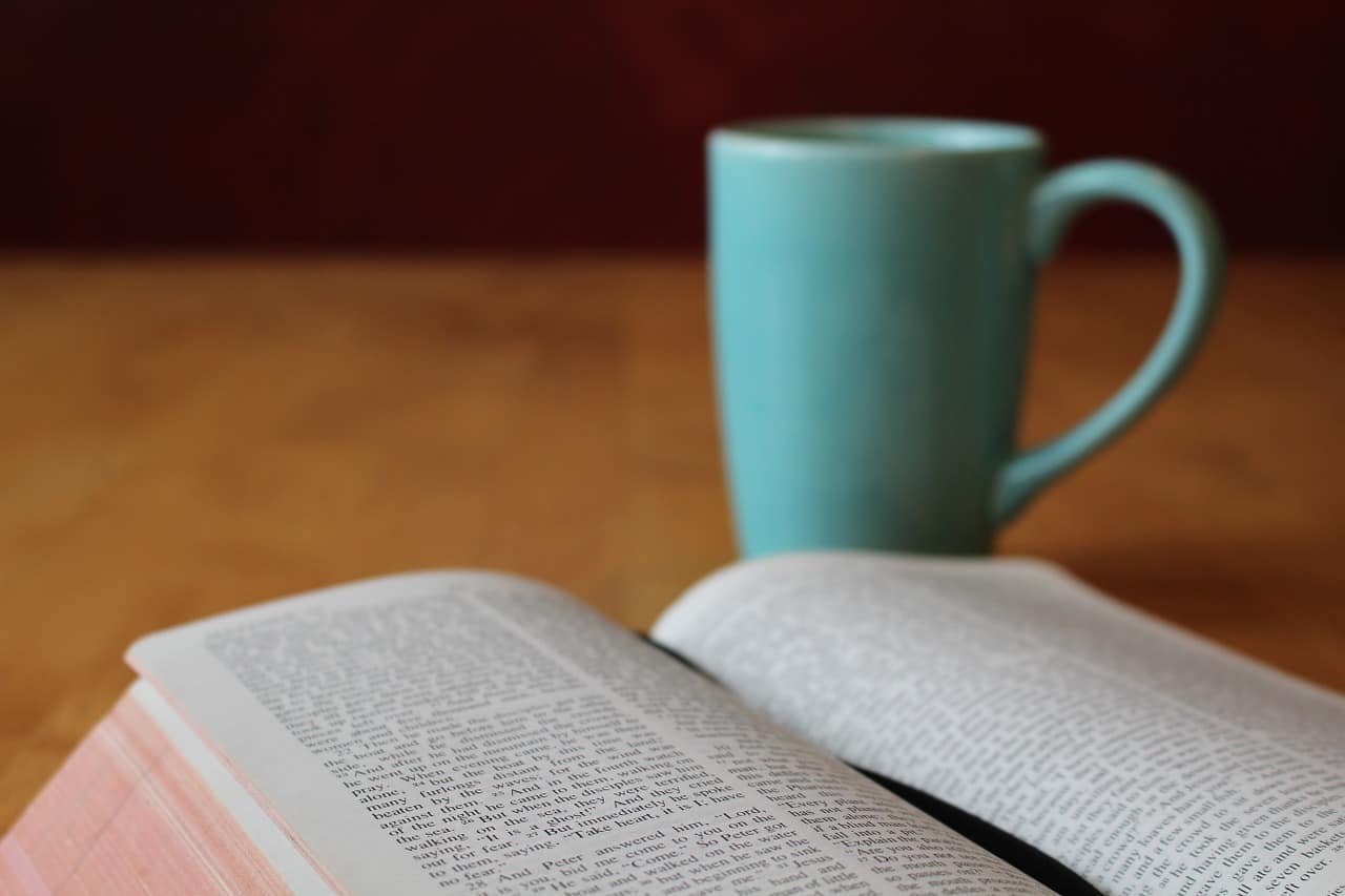 bible, study, coffee